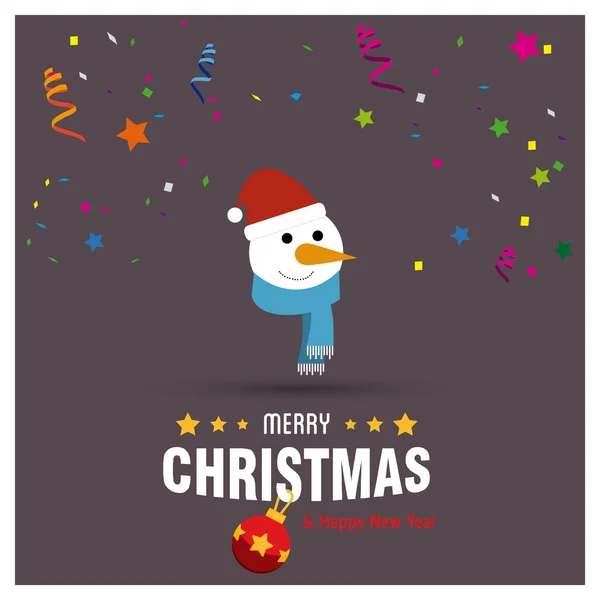 Modèle décoratif de Noël bonhomme de neige mignon Design — Image vectorielle