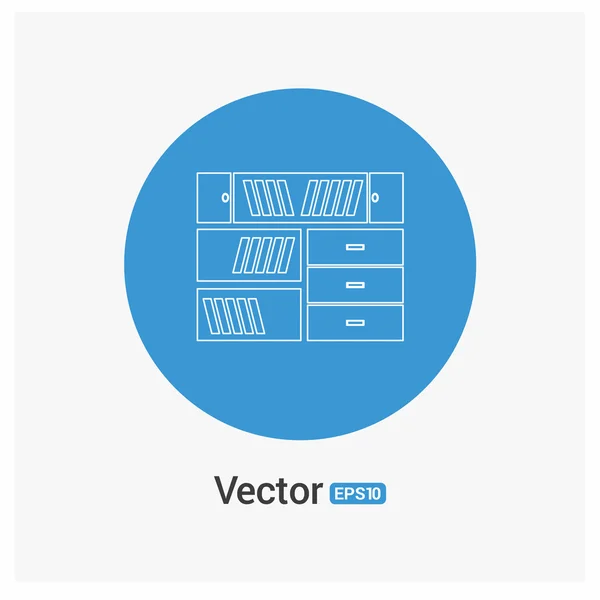 Boekenkast meubilair pictogram — Stockvector