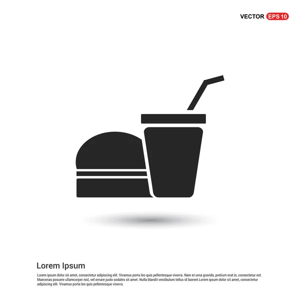 Hamburguesa de comida rápida y bebida icono — Vector de stock