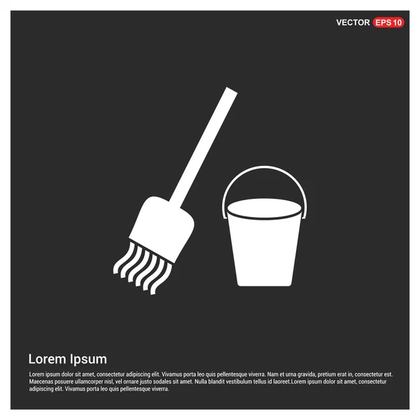 Icona Mop And Bucket — Vettoriale Stock