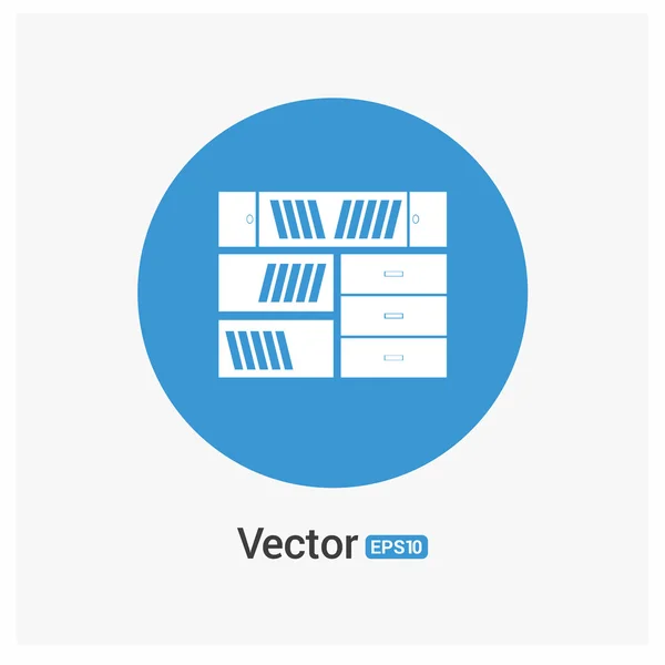 Boekenkast meubilair pictogram — Stockvector