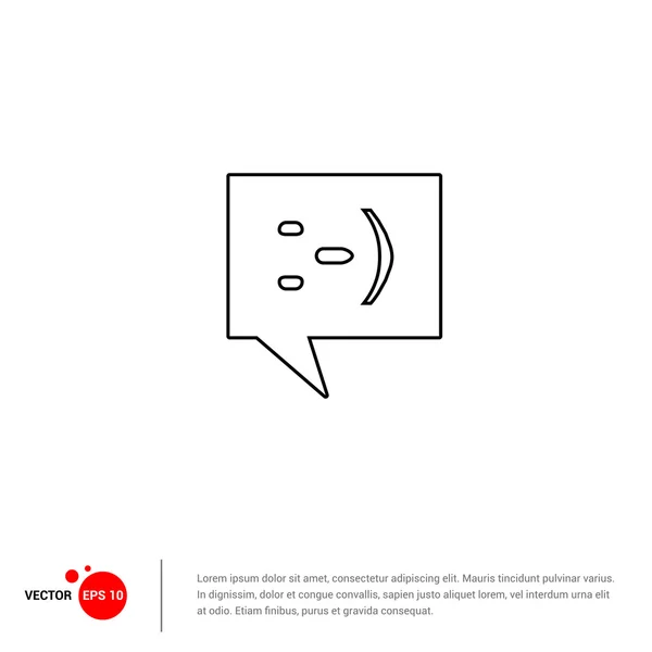 Sonrisa en la burbuja del habla Icono — Vector de stock