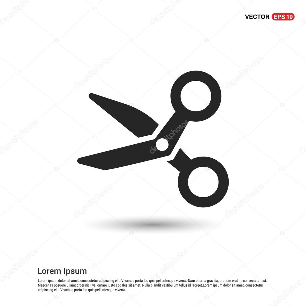 Scissors icon, pictogram icon. Vector illustration for web site, mobile application. Simple flat metro design style.  Flat design style