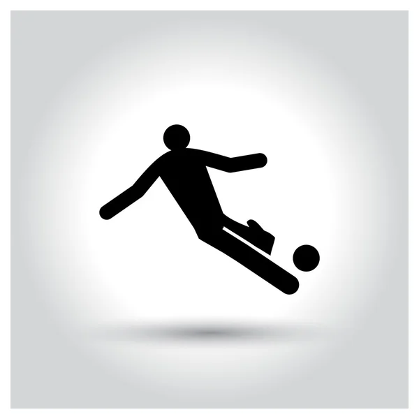 Jugador de fútbol con icono de pelota — Vector de stock