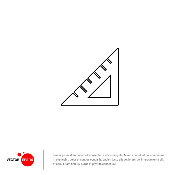 Driehoek liniaal pictogram — Stockvector