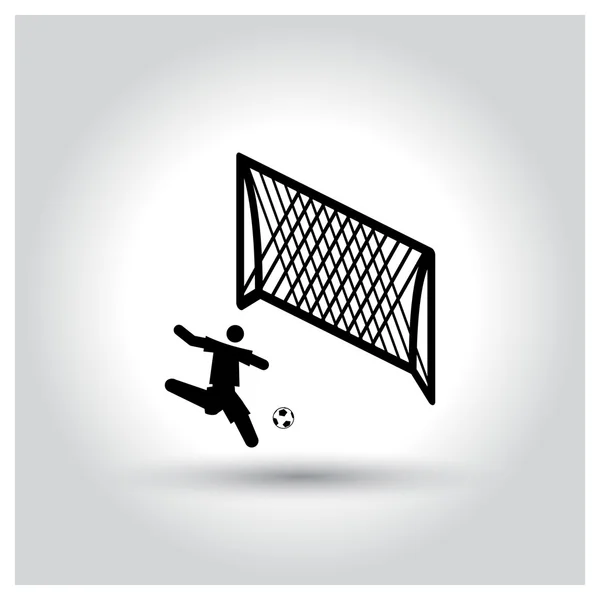 Jugador de fútbol con icono de pelota — Vector de stock