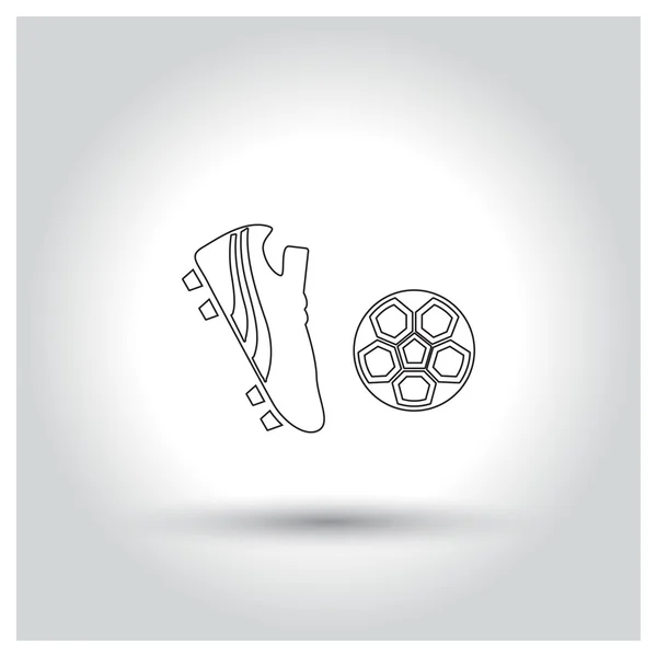 Soccer ball en boot pictogram — Stockvector