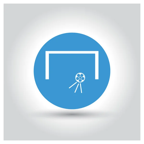 Bola de futebol e ícone de gol — Vetor de Stock