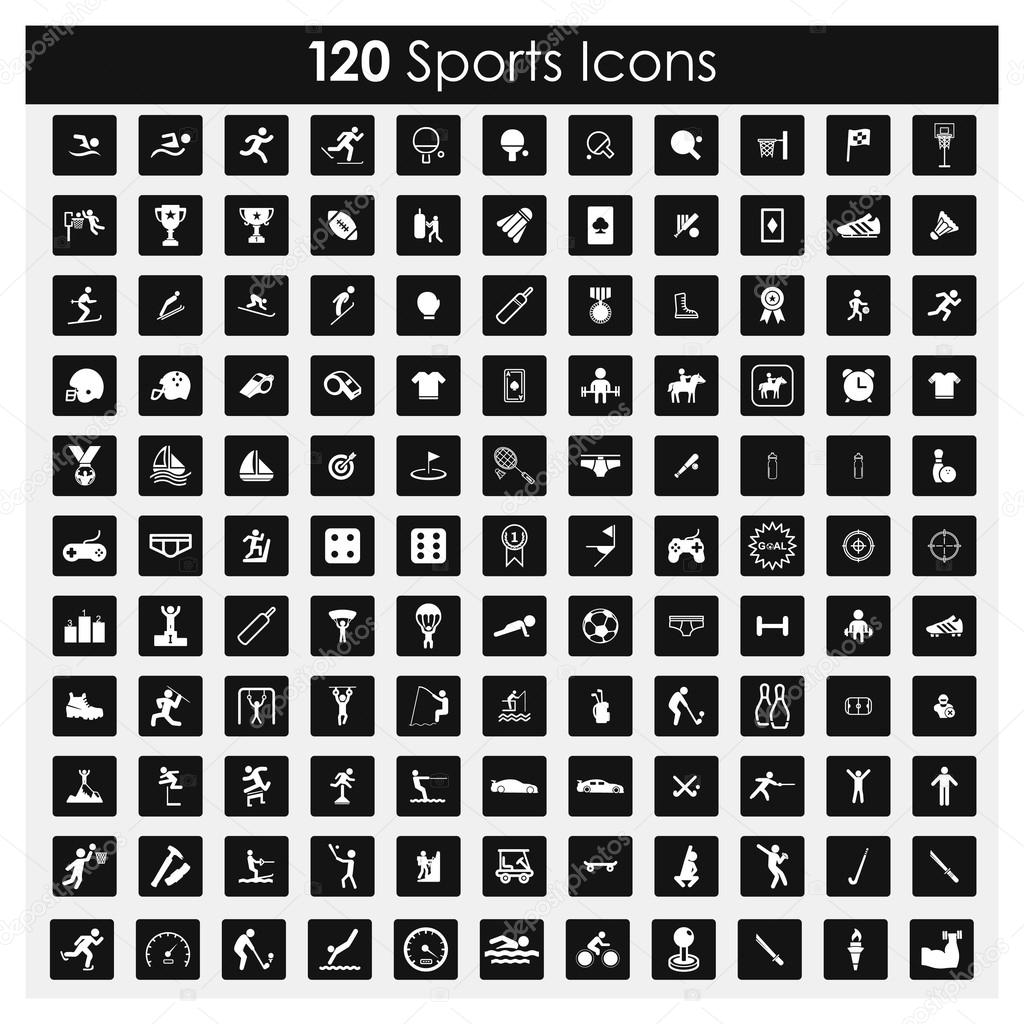 Set of sports icons, vector illustration