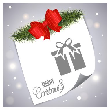 Neşeli Noel kartı hediye kutusu ile