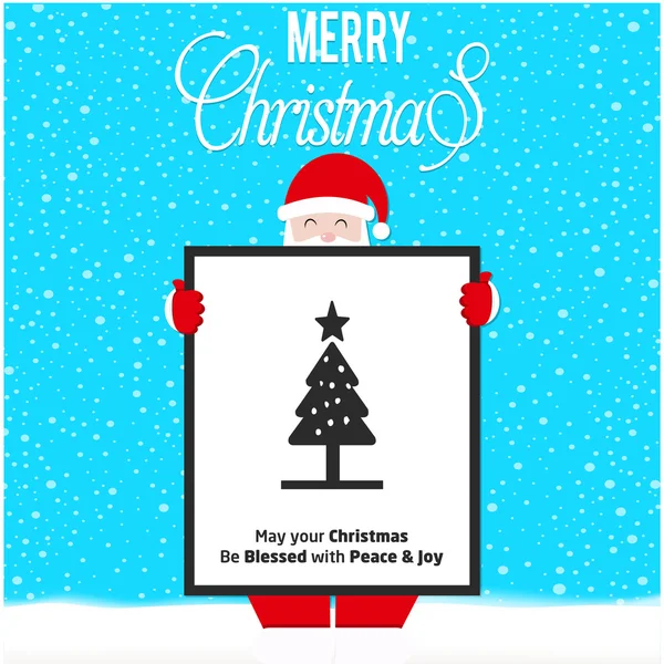 Papai Noel cartão com abeto — Vetor de Stock