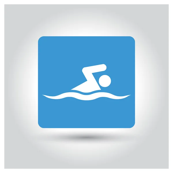 Zwemmen pictogram plaatsen — Stockvector