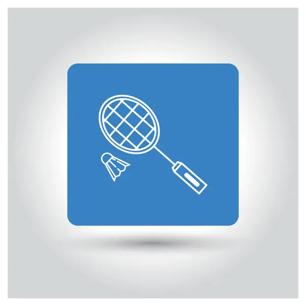 Raquette de badminton et icône de navette — Image vectorielle