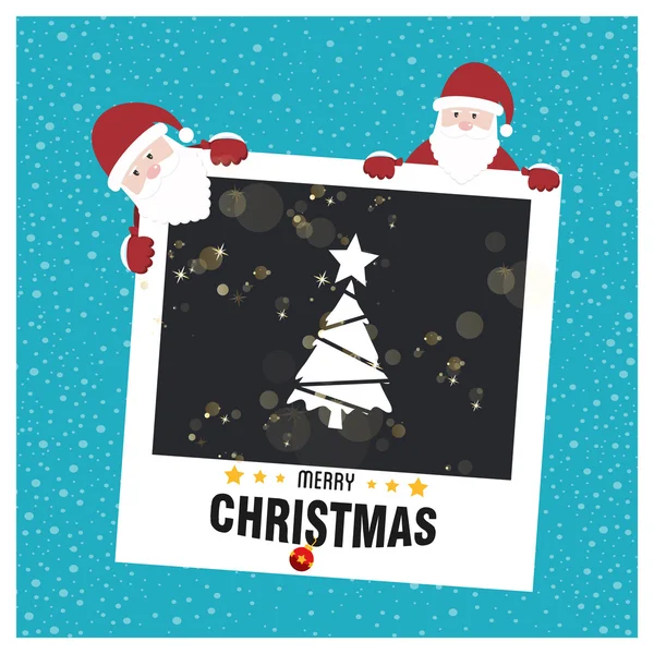 Santa Clauses card with fir tree — Διανυσματικό Αρχείο