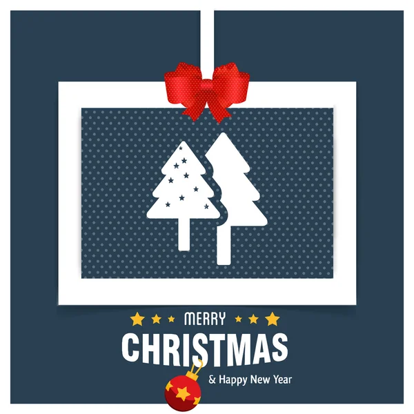 Merry Christmas card with fir trees — Stock Vector