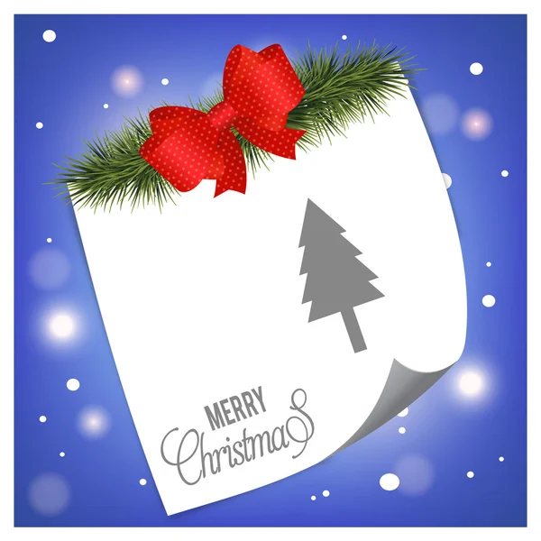 Merry christmas card med fir tree — Stock vektor