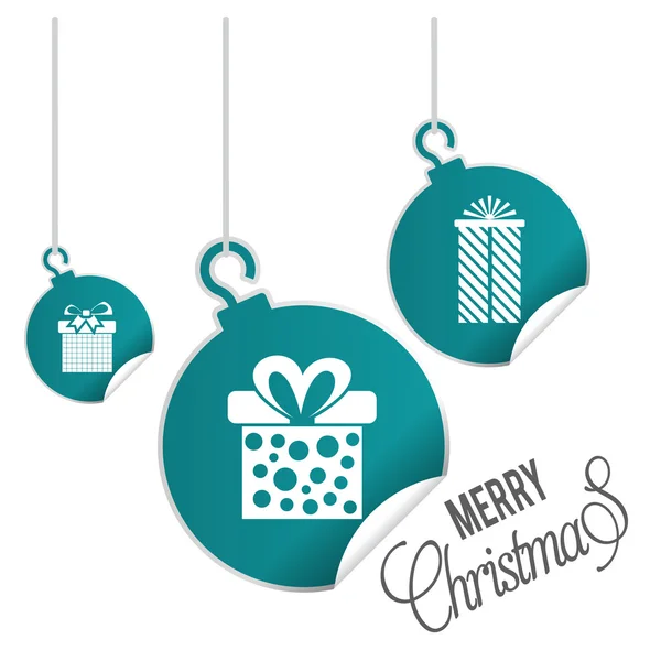 Christmas greeting card with balls — Stock Vector