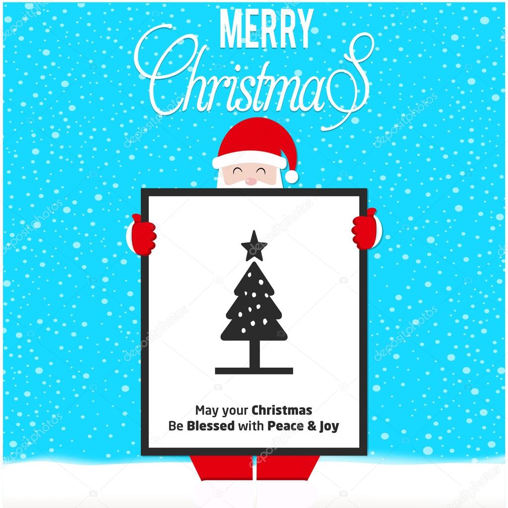 Santa Claus card with fir tree