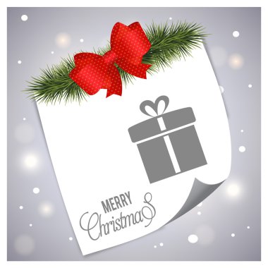 Neşeli Noel kartı hediye kutusu ile