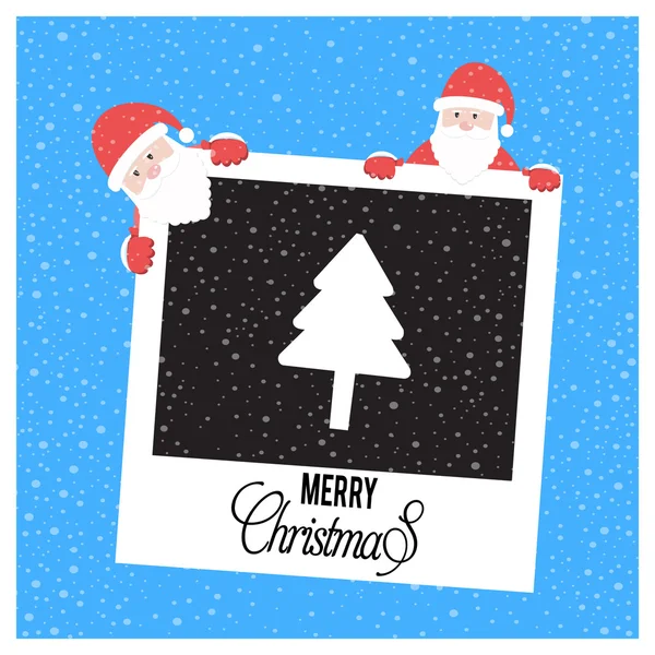 Santa Clauses card with fir tree — Stock vektor