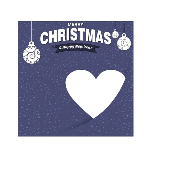 Carte de voeux de Noël avec coeur — Image vectorielle
