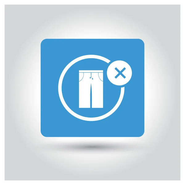 Outdoor clothes not allowed icon — Stock Vector
