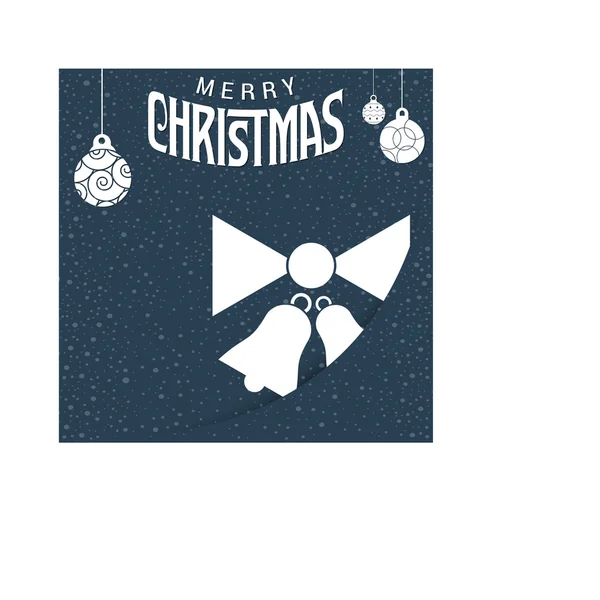 Joyeux Noël carte avec cloches — Image vectorielle