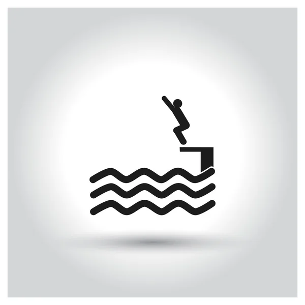 Springen im Wasser erlaubt — Stockvektor