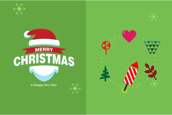 Feliz Navidad Tarjeta Horizontal — Vector de stock