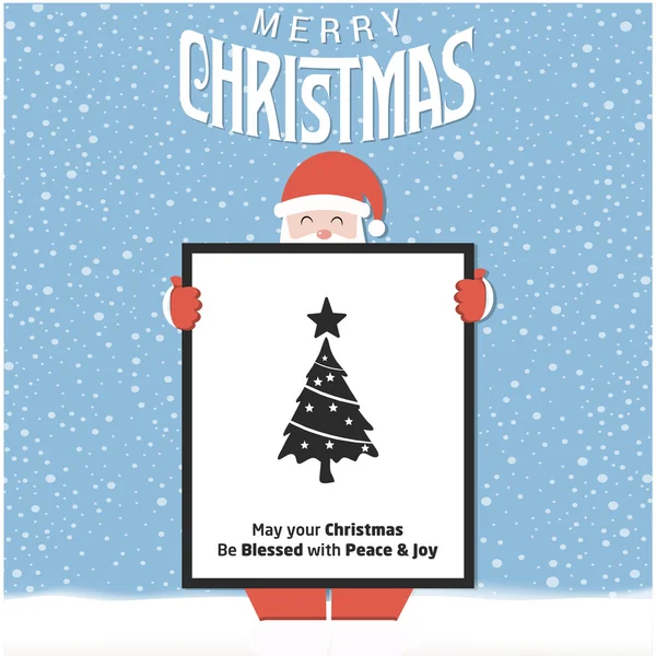 Santa Claus card with fir tree — Stock Vector
