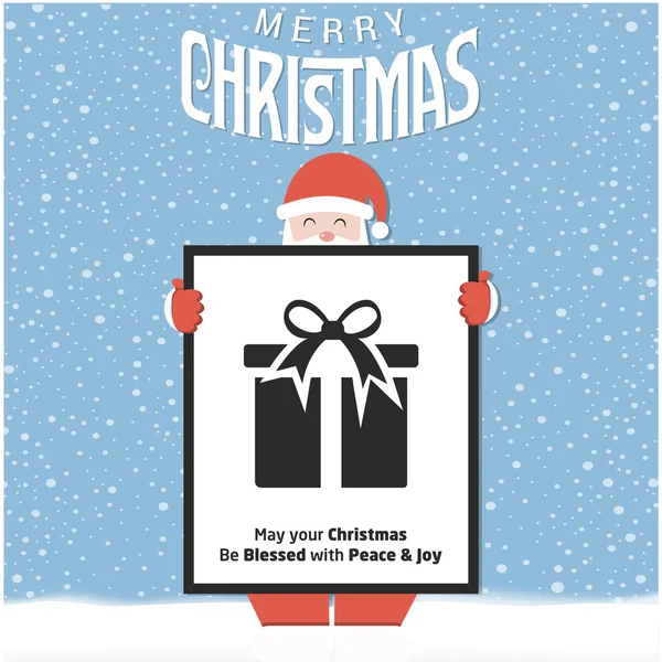 Babbo Natale con carta con confezione regalo — Vettoriale Stock