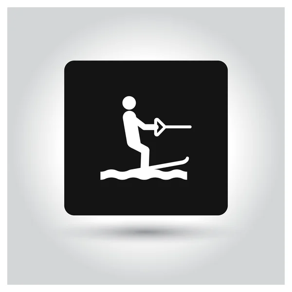 Icono de esquí acuático — Vector de stock