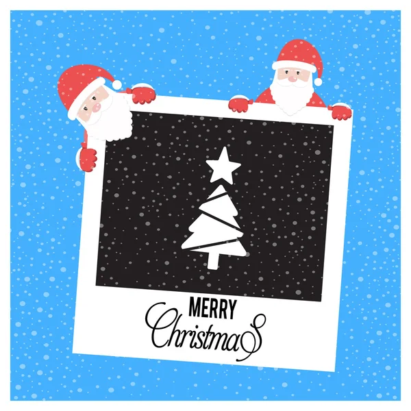Santa Clauses card with fir tree — Stock vektor