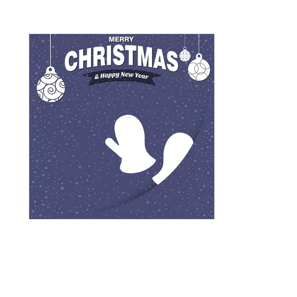 Joyeux Noël carte avec mitaines — Image vectorielle