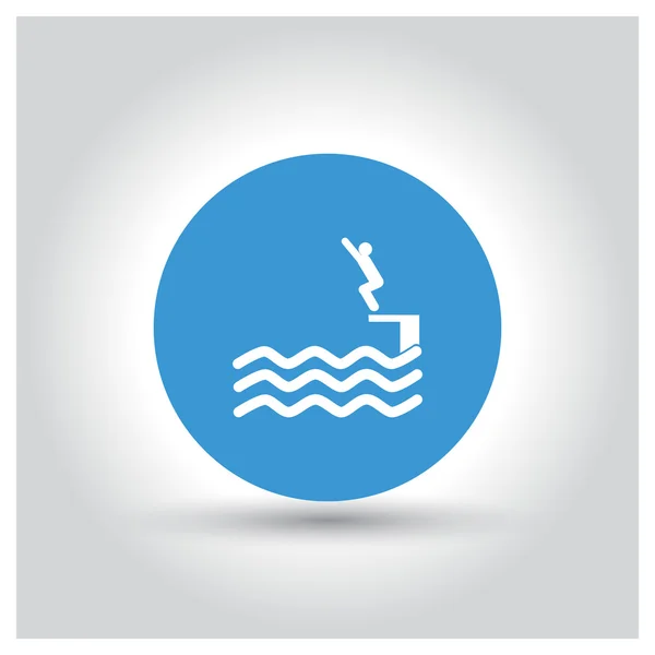Salto de agua permitido icono — Archivo Imágenes Vectoriales