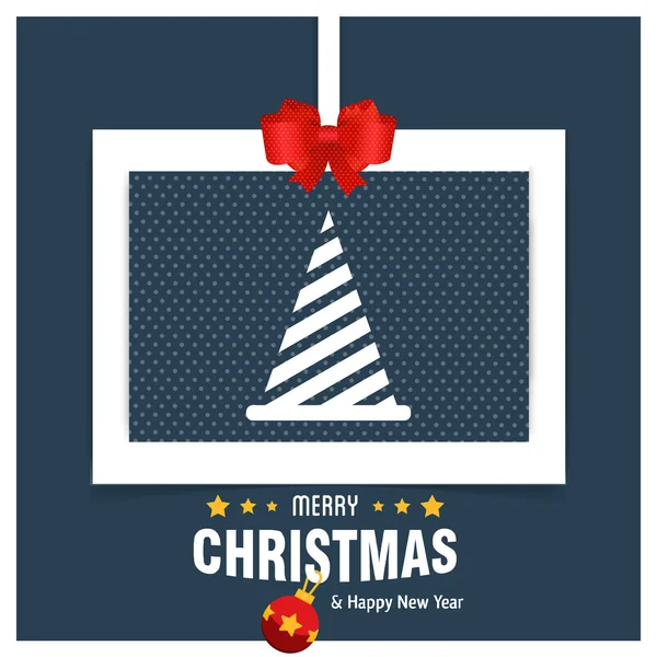 Christmas card with santa hat — Stock Vector