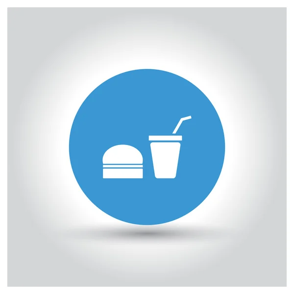 Hamburger en frisdrank drinken pictogram — Stockvector