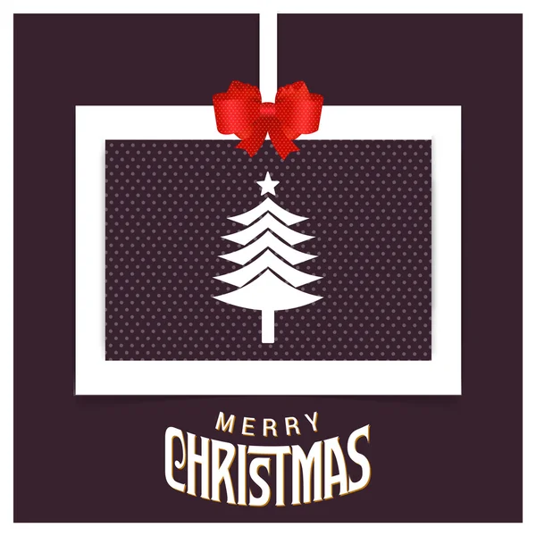 Счастливая рождественская открытка с елкой — стоковый вектор