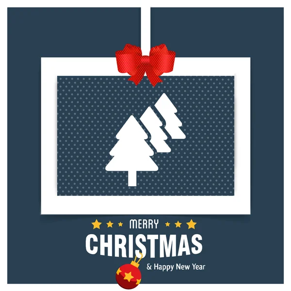 Merry Christmas card with fir trees — Stock Vector