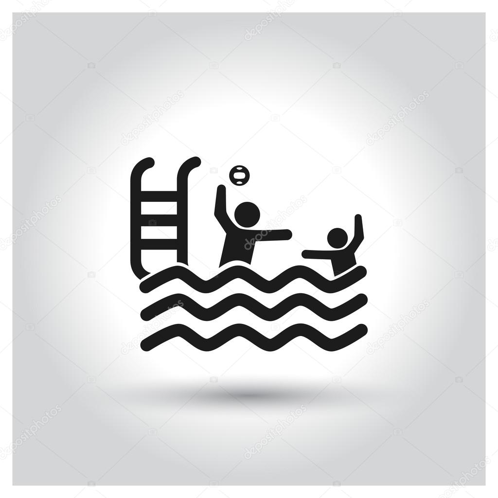 Family swimming pool icon — Stock Vector © ibrandify #96061942