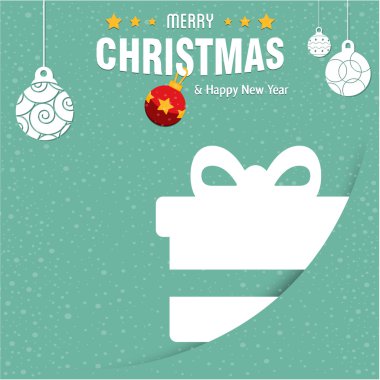 Noel kartı ve hediye kutusu