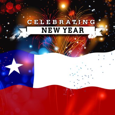 Yeni yıl kartı bayrak ile