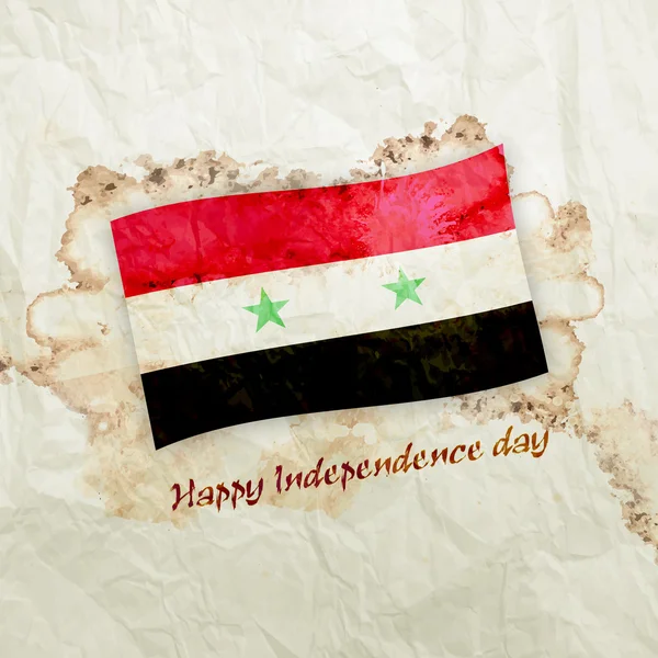 Syria flag on watercolor grunge paper — Stock Photo, Image