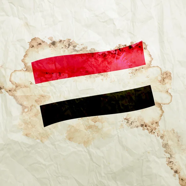 Yemen flag på akvarel grunge papir - Stock-foto