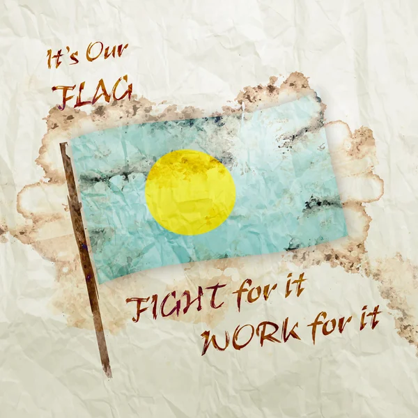 Palau flag on watercolor grunge paper — Stock Photo, Image