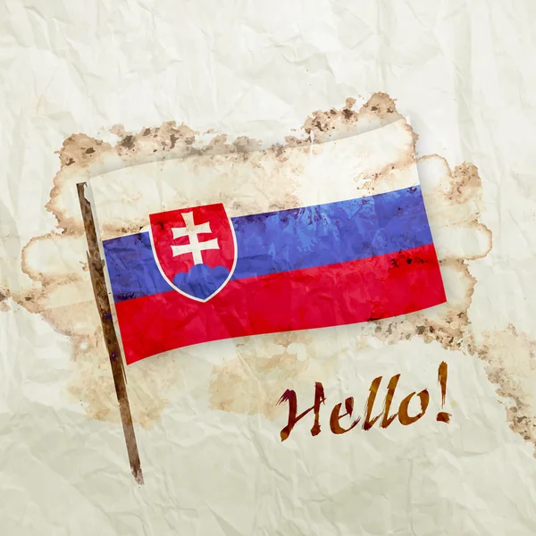 Флаг Словакии на акварельной гранж бумаге — стоковое фото