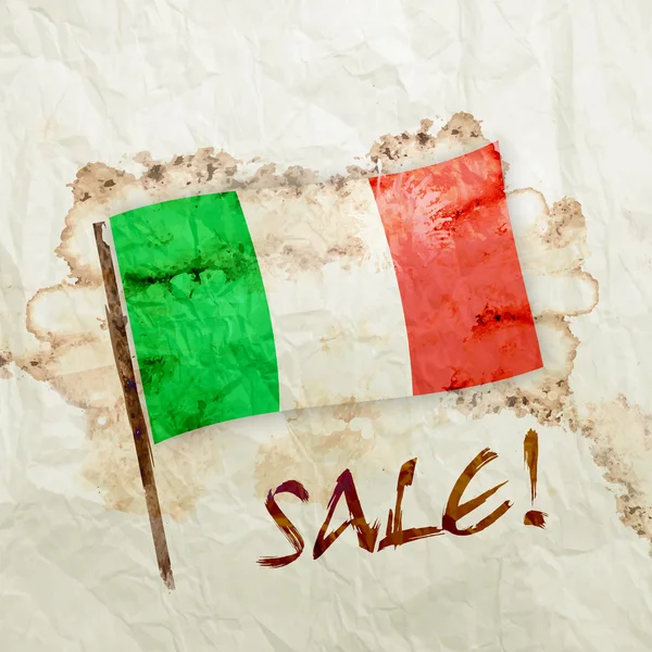 Italië vlag op aquarel grunge papier — Stockfoto