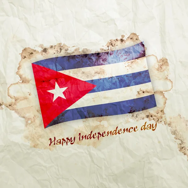 Bandeira de Cuba no papel aquarela grunge — Fotografia de Stock