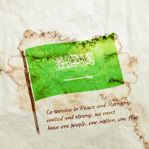 Suudi Arabistan bayrağı suluboya grunge kağıt üzerinde — Stok fotoğraf