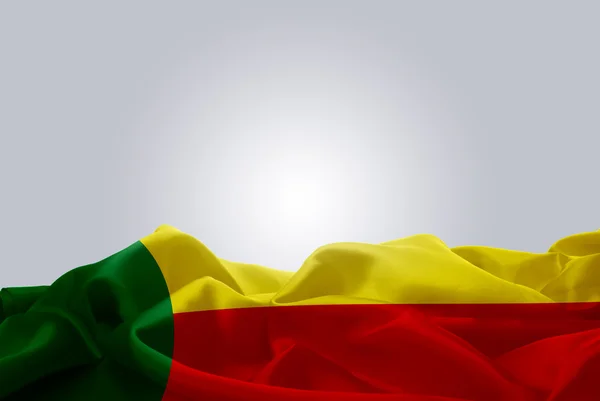 Schwenkt abstrakte Benin-Fahne aus Stoff — Stockfoto